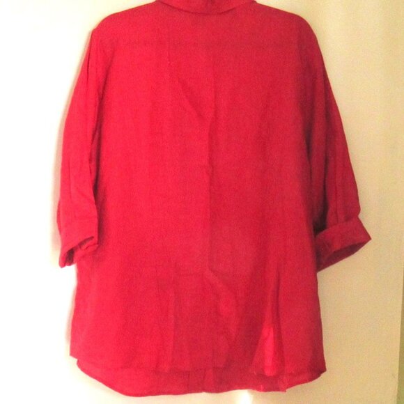 Autograph, Red 100% Linen Woman's Shirt, Size 3X    I640 - Picture 6 of 6